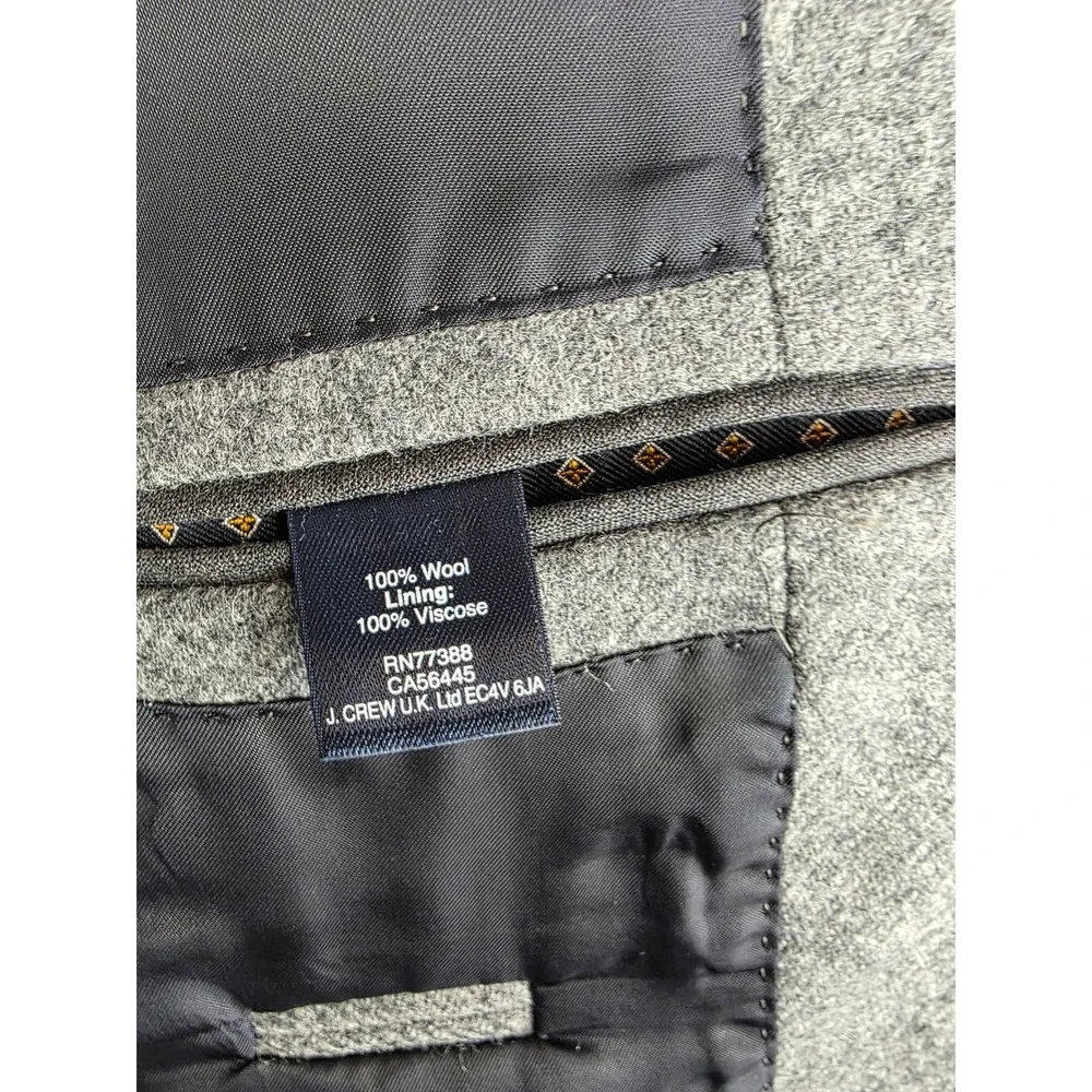 J‎ Crew Ludlow Blazer 44L Grey Moon Wool British Cloth Suede Elbow Patches Mens